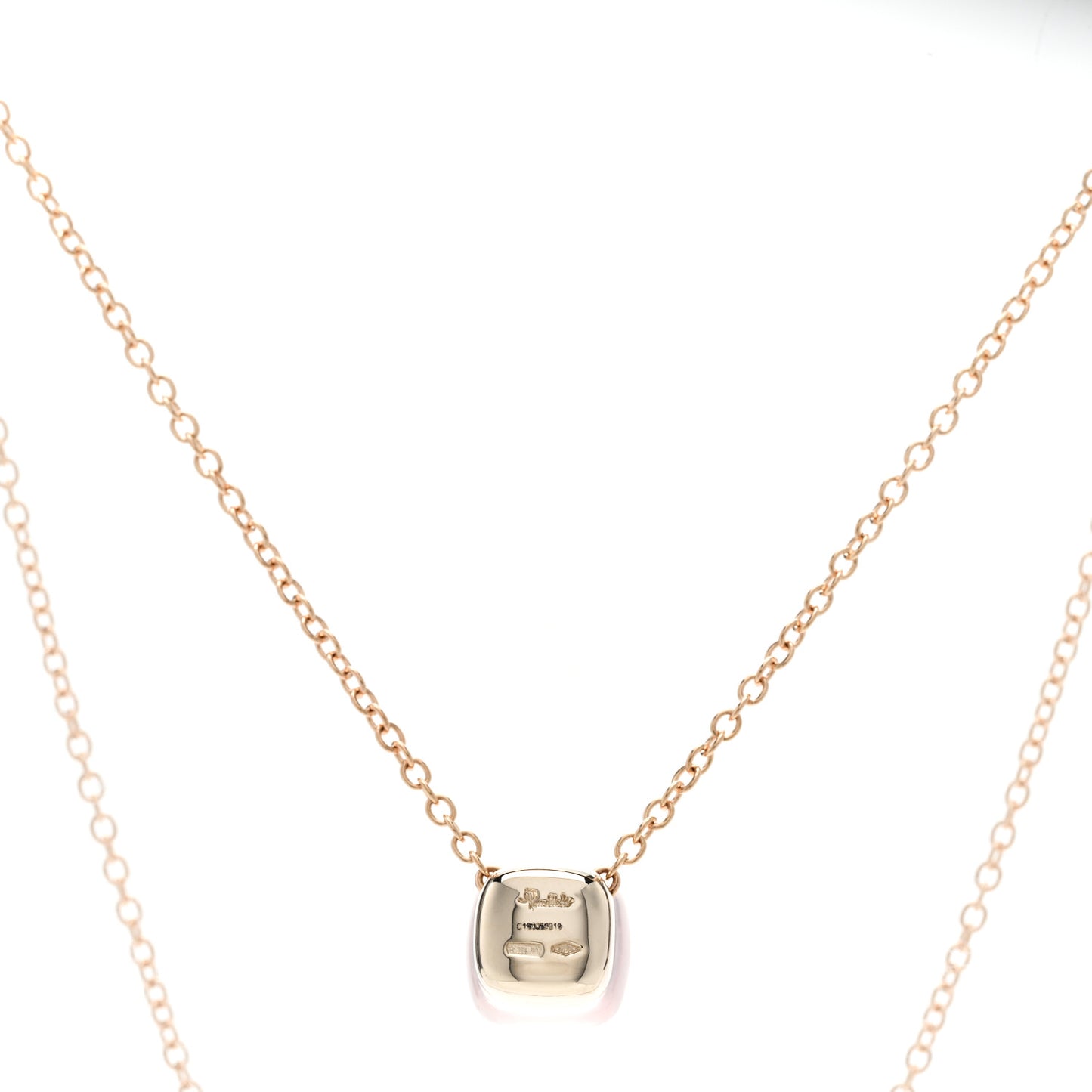 18K Rose Gold Rose Quartz Nudo Classic Pendant Necklace