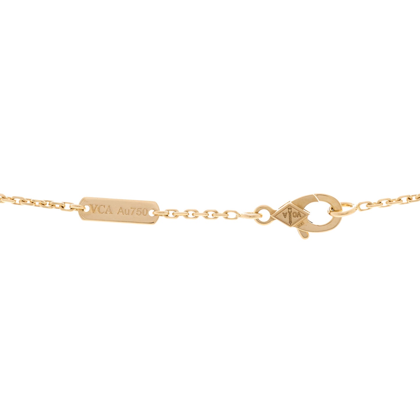 18K Yellow Gold Mother of Pearl Vintage Alhambra Pendant Necklace