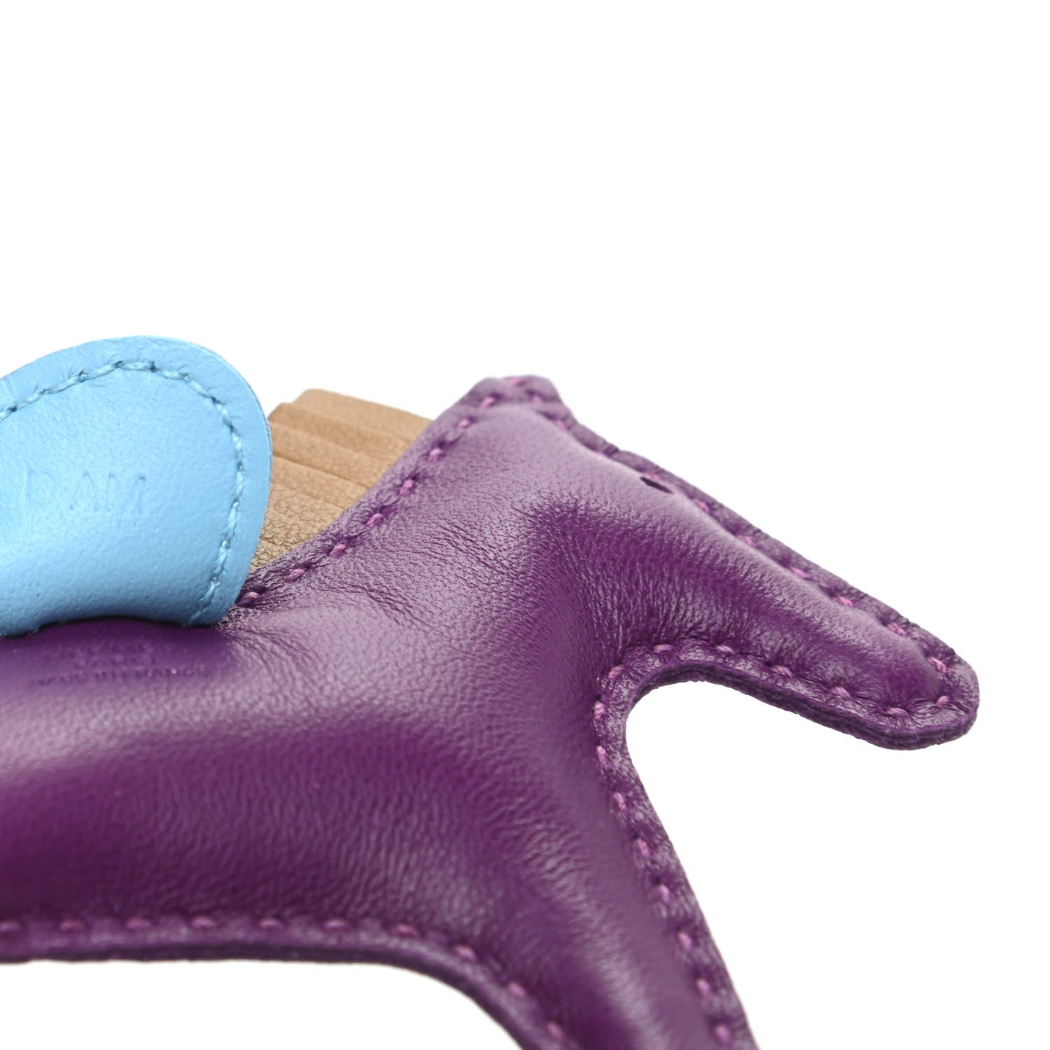 Hermes Milo Lambskin Grigri Rodeo Horse Bag Charm PM Violet Celeste Kraft 4 of 5