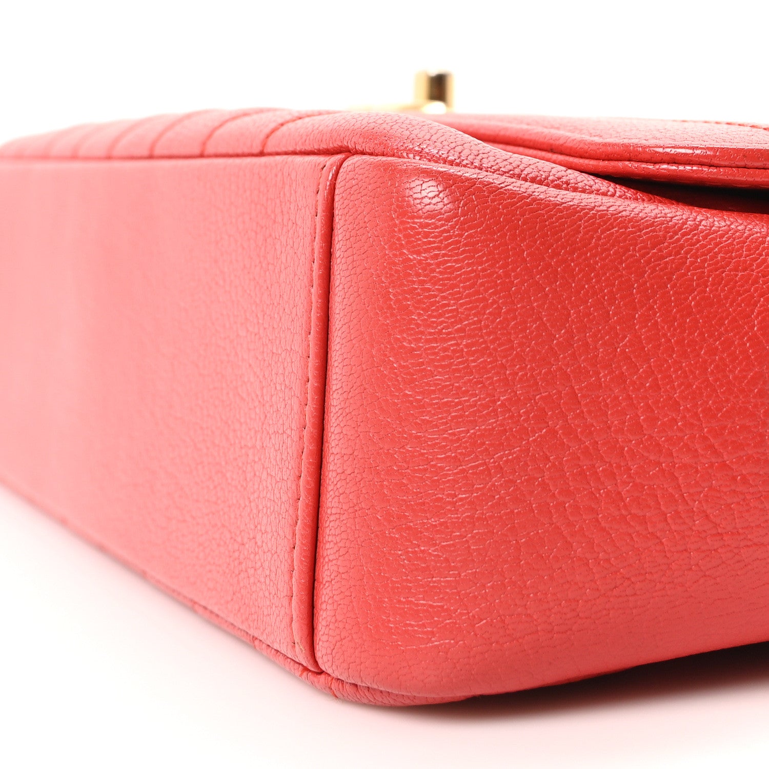 Chanel Shiny Goatskin Diagonal Quilted Small Flap Red 10 of 10
