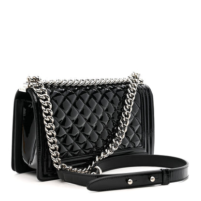 Chanel Patent Calfskin Quilted Medium Plexiglass Boy Flap Black 3 of 11