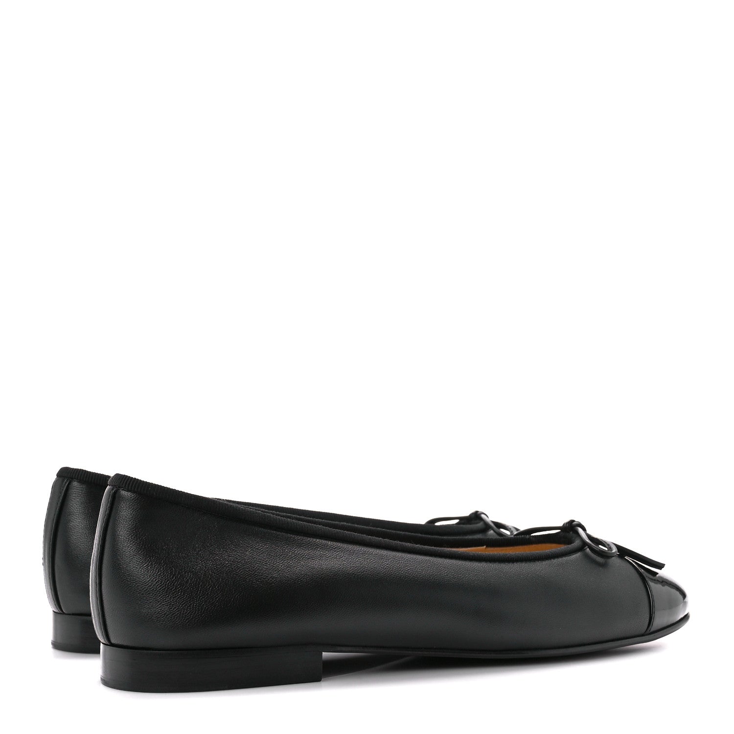Chanel Lambskin Patent CC Cap Toe Ballerina Flats 39 Black 4 of 8