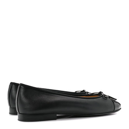 Chanel Lambskin Patent CC Cap Toe Ballerina Flats 39 Black 4 of 8