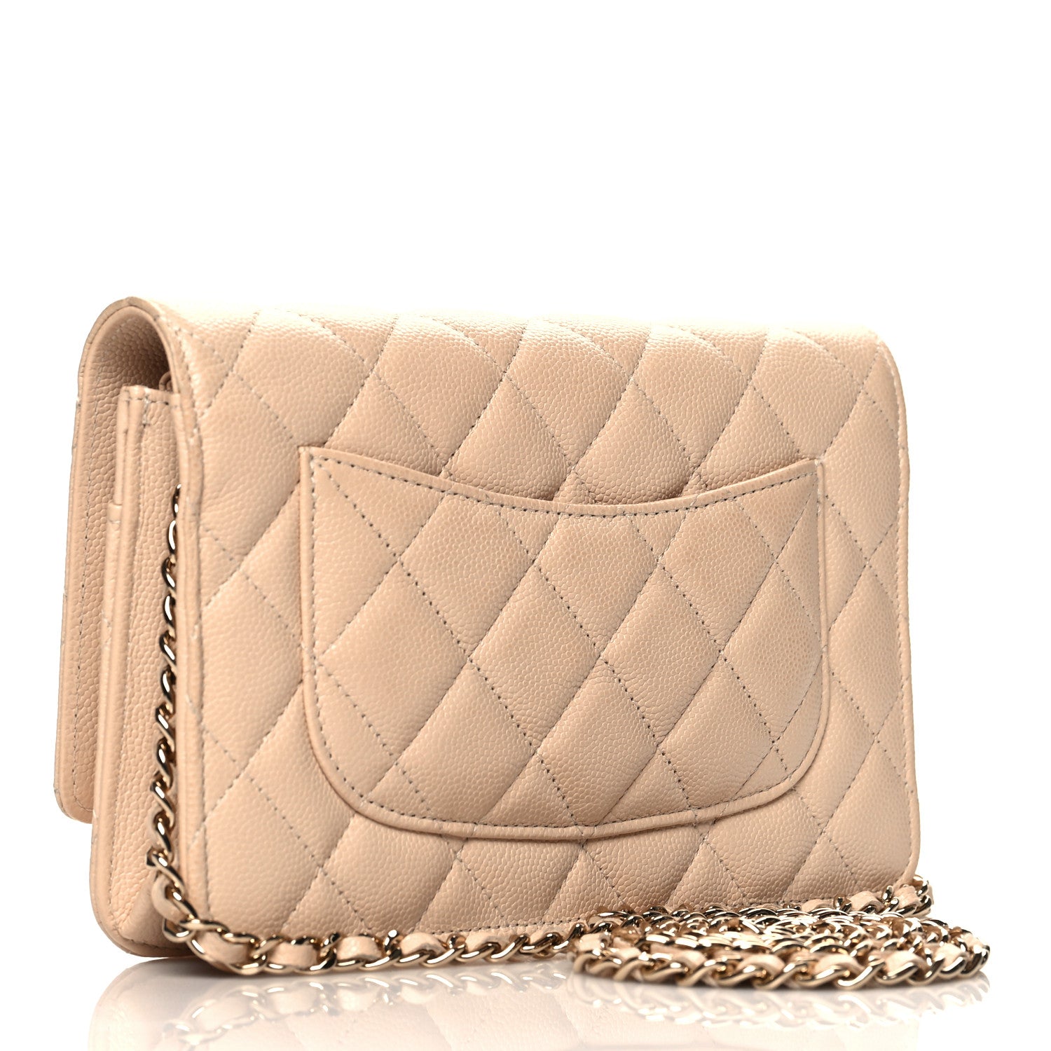Chanel Caviar Quilted Coco Candy Wallet On Chain WOC Beige 3 of 10