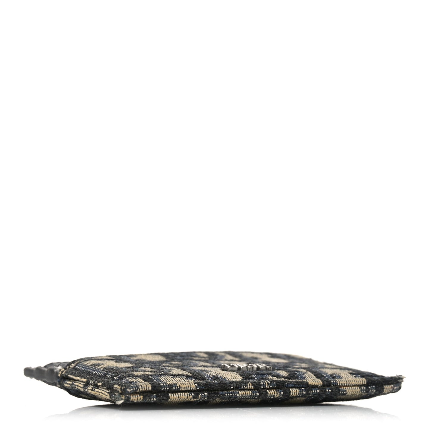 Grained Calfskin Oblique Card Holder Black