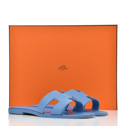 Hermes Epsom Oran Sandals 35 Bleu Faience 12 of 12