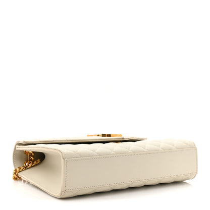 Saint Laurent Grain De Poudre Medium Triquilt Monogram Satchel Crema Soft 4 of 16