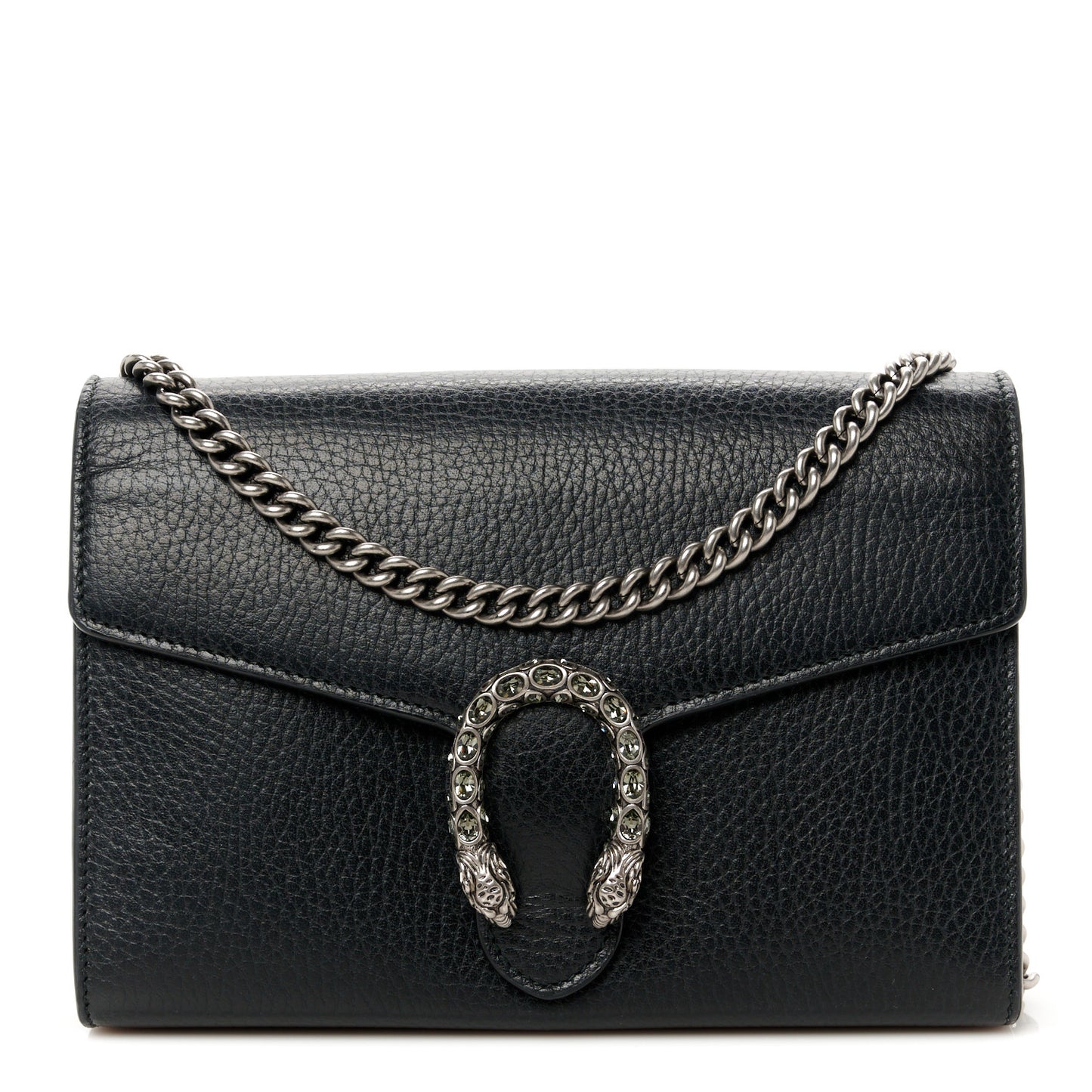 Calfskin Mini Dionysus Chain Wallet Black