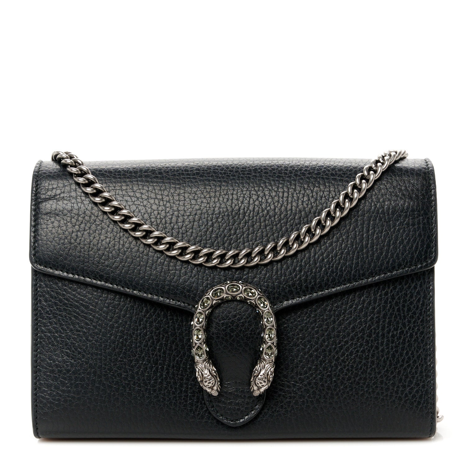 Gucci Calfskin Mini Dionysus Chain Wallet Black 1 of 10