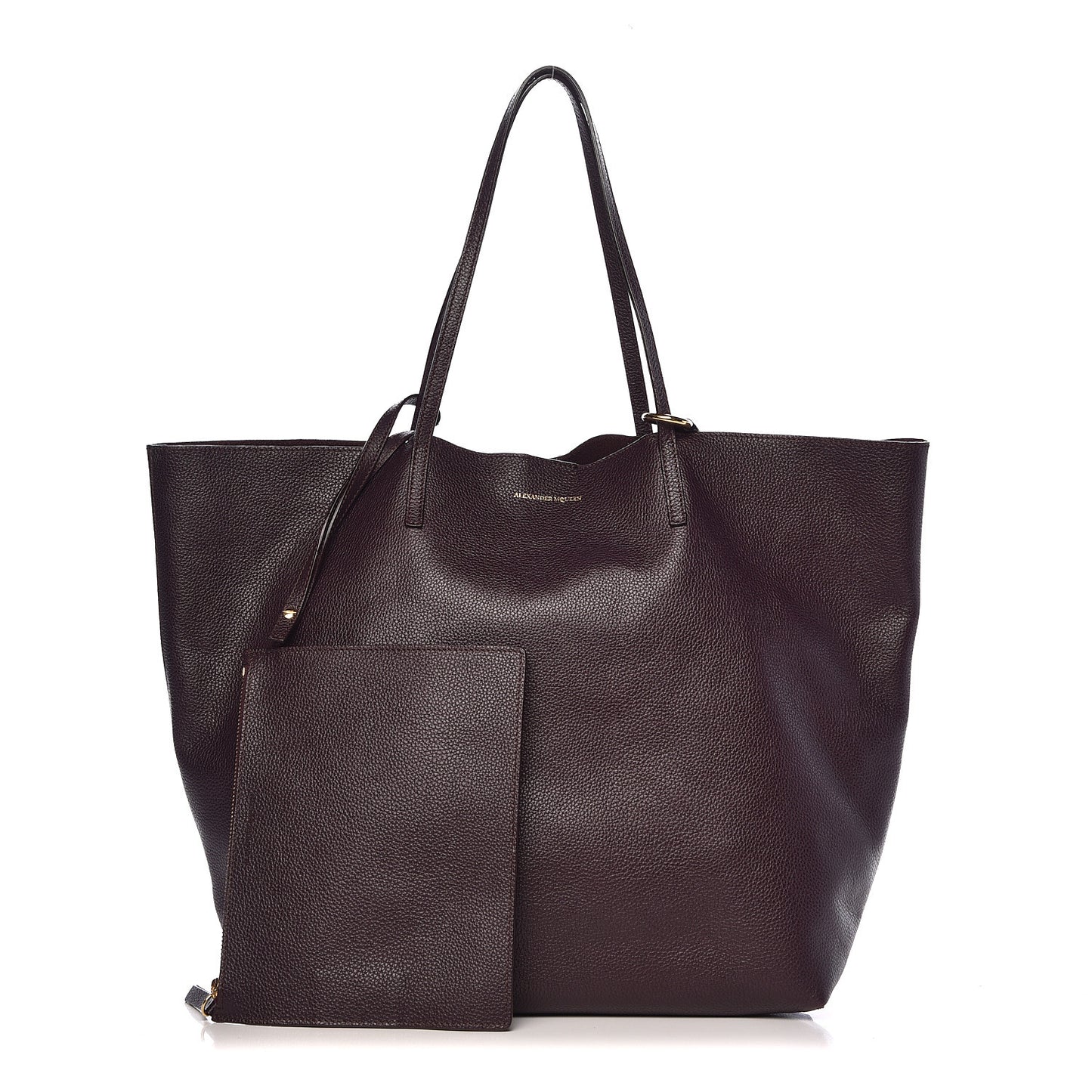 Grained Calfskin Skull Open Shopper Tote Dark Purple