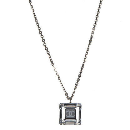 Chanel Lucite CC Square Charm Necklace 1 of 6