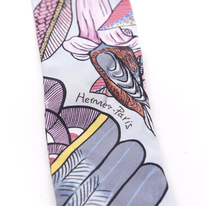 Hermes Silk Tree Of Song Twilly Bleu Pale Rose Blue Jean 3 of 3
