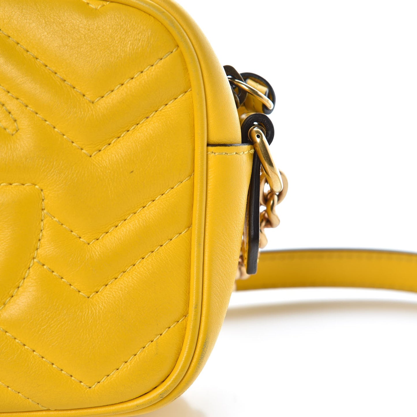 Calfskin Matelasse Mini GG Marmont Chain Shoulder Bag Stone Topaz