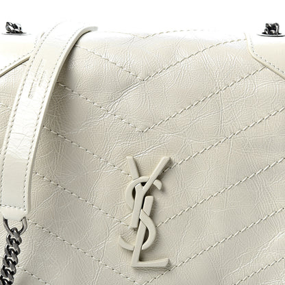 Saint Laurent Crinkled Calfskin Matelasse Monogram Niki Chain Wallet Crema Soft 6 of 8