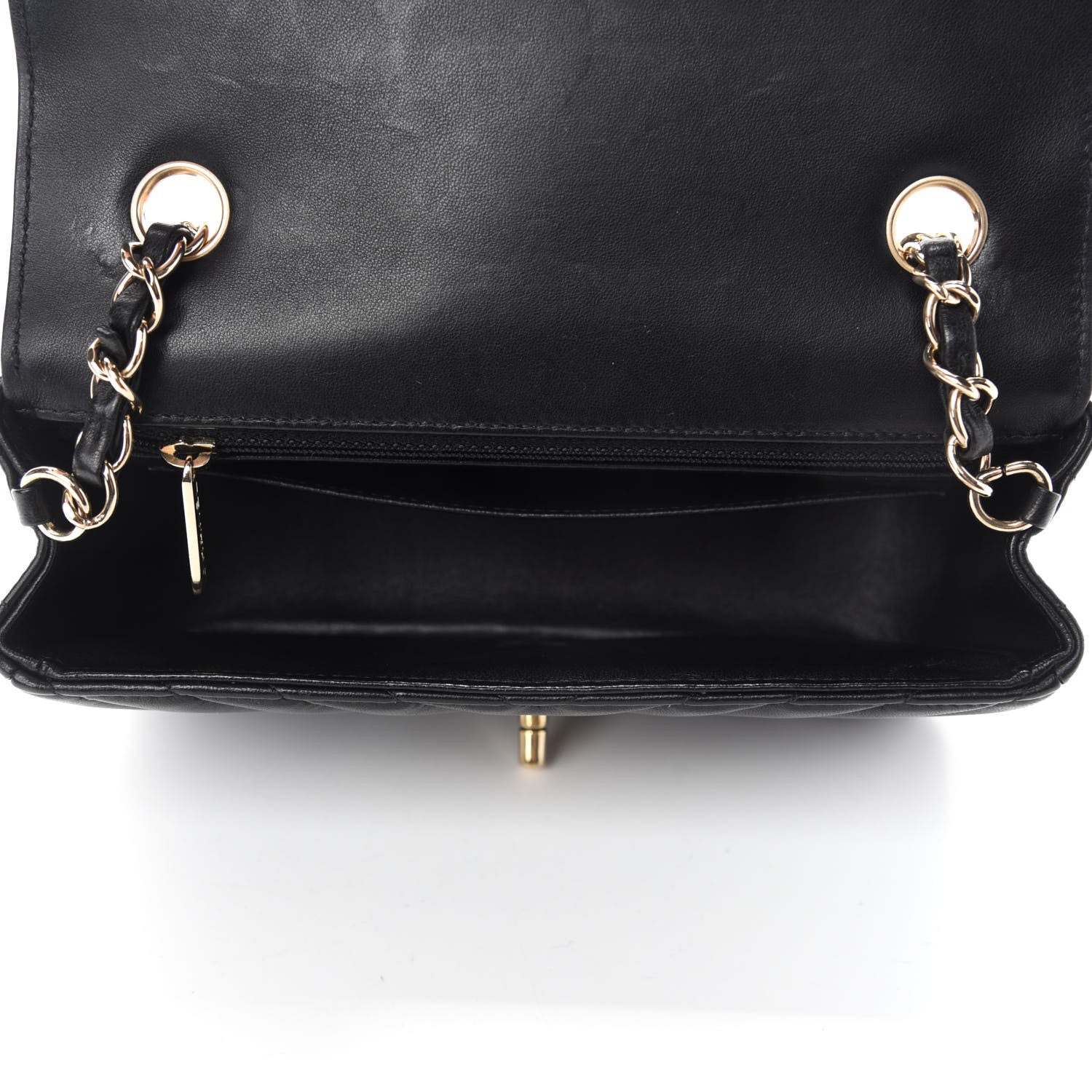 Chanel Lambskin Chevron Quilted Mini Rectangular Flap Black 5 of 11