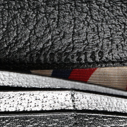 Gucci X ADIDAS Textured Dollar Calfskin Trefoil Embossed Wallet On Chain Off White Black 7 of 10
