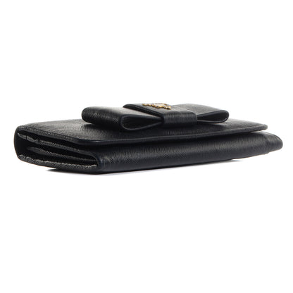 Prada Saffiano Bow Wallet Nero Black 4 of 8