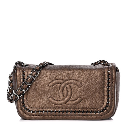 Chanel Metallic Deerskin Small Luxe Ligne Flap Bronze 1 of 9