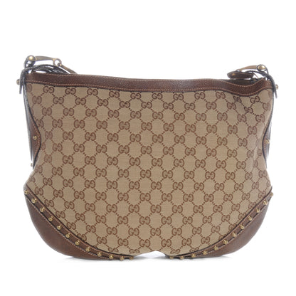 Gucci Monogram Pelham Studded Shoulder Bag Brown 1 of 7