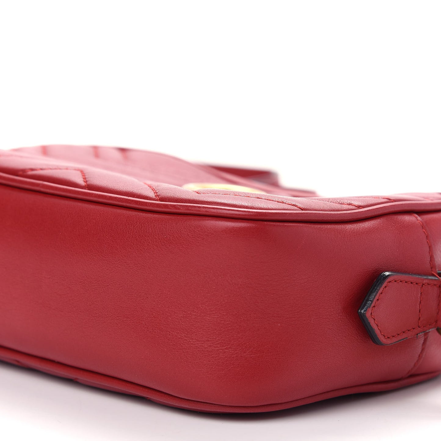 Calfskin Matelasse Mini GG Marmont Chain Shoulder Bag Hibiscus Red