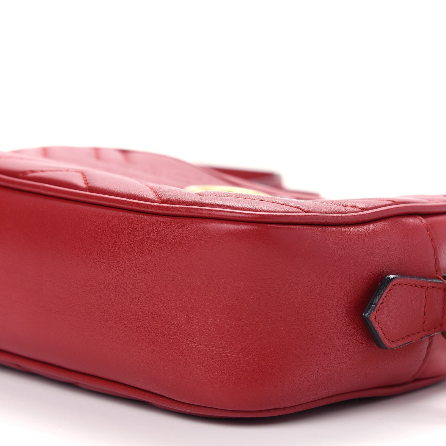 Gucci Calfskin Matelasse Mini GG Marmont Chain Shoulder Bag Hibiscus Red 6 of 10