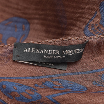 Alexander McQueen Silk Chiffon Skull Scarf Sapphire Light 5 of 5