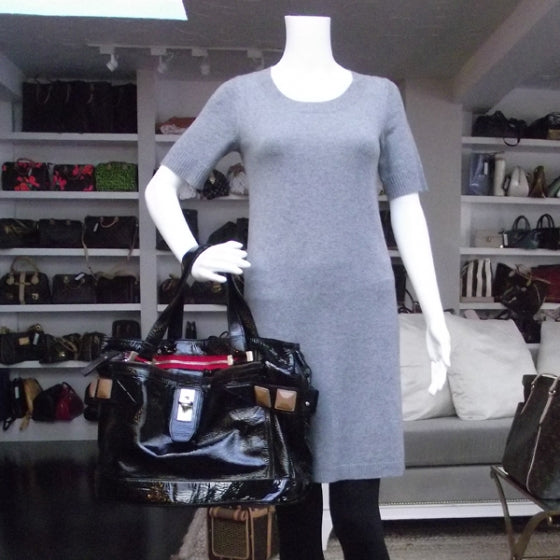 Chloe Patent Audra Large Tote Black 2 of 9