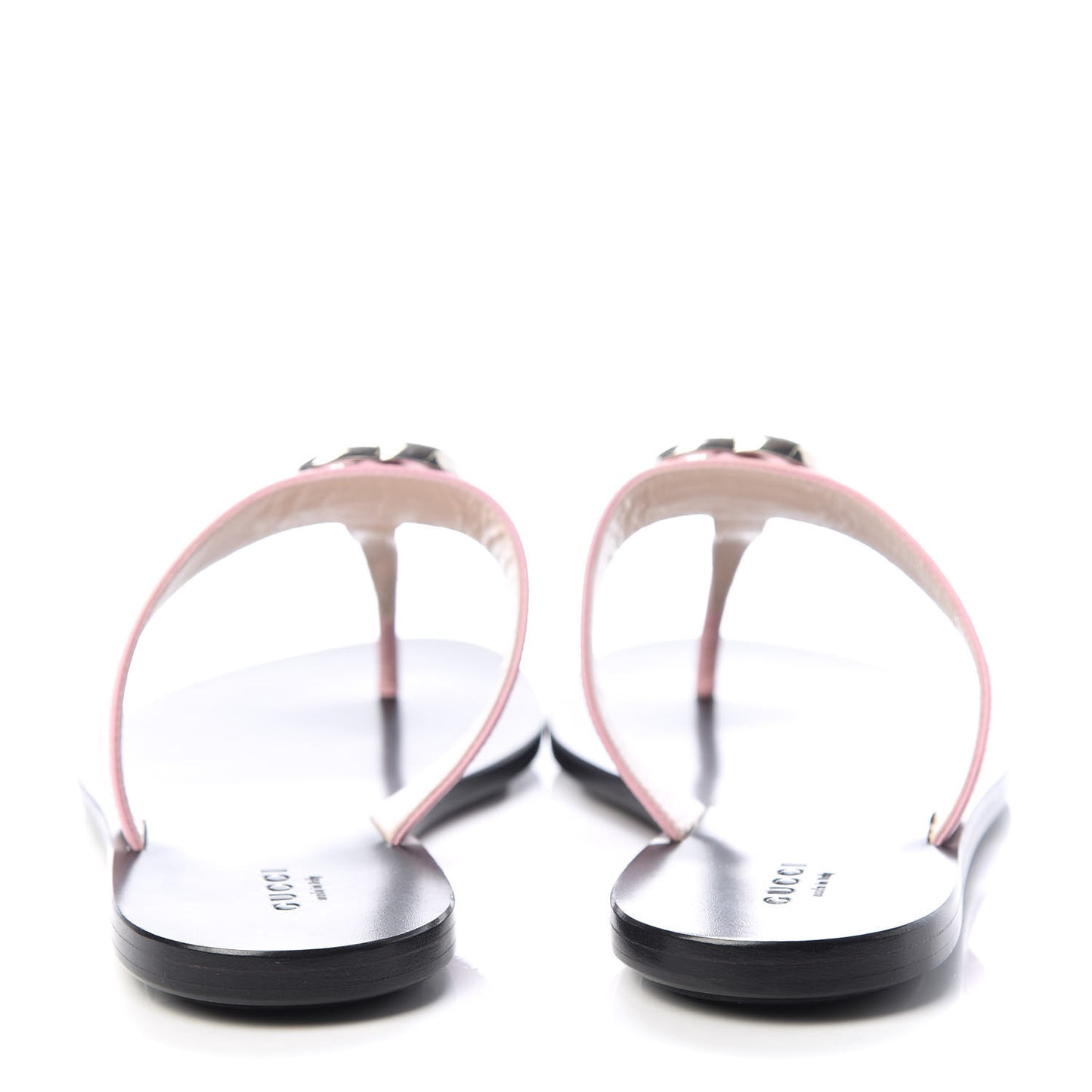 Calfskin GG Marmont Thong Sandals 37.5 Wild Rose