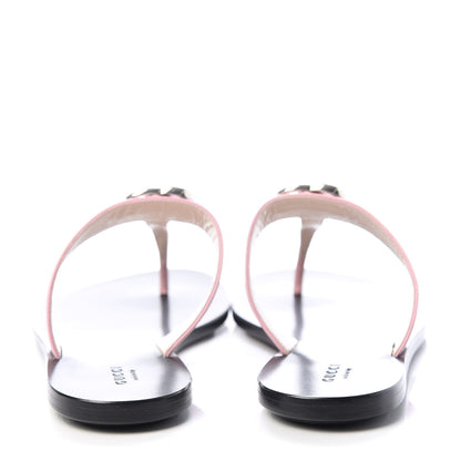 Gucci Calfskin GG Marmont Thong Sandals 37.5 Wild Rose 7 of 10