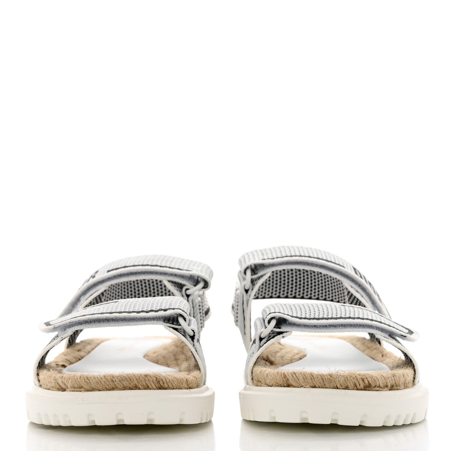 Technical Knit Jute Dioract 10mm Sandals 40 White Black
