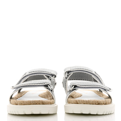 Christian Dior Technical Knit Jute Dioract 10mm Sandals 40 White Black 2 of 8