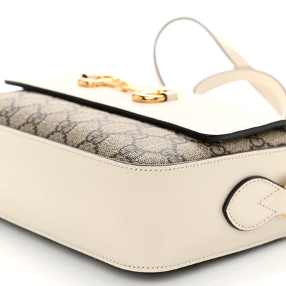 Gucci GG Supreme Monogram Small Horsebit 1955 Shoulder Bag Beige Mystic White 10 of 10