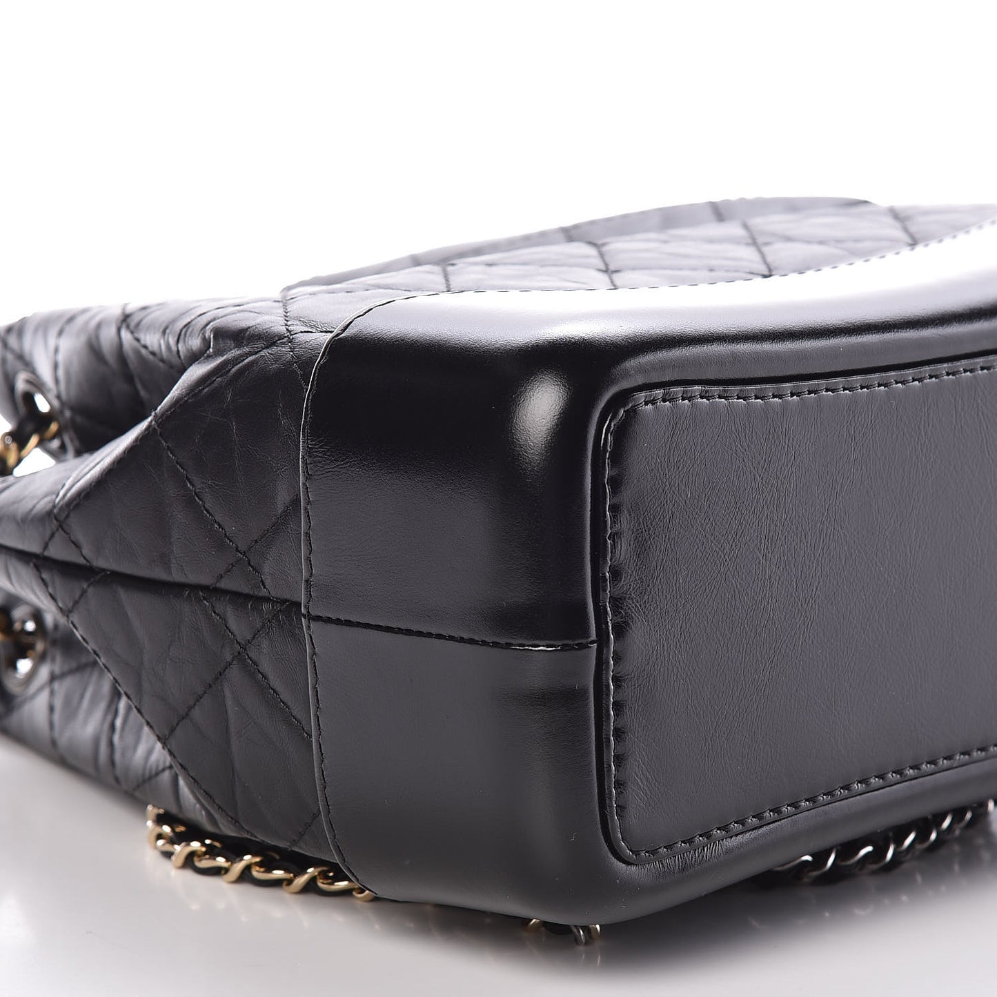 Aged Calfskin Quilted Small Gabrielle Backpack Black