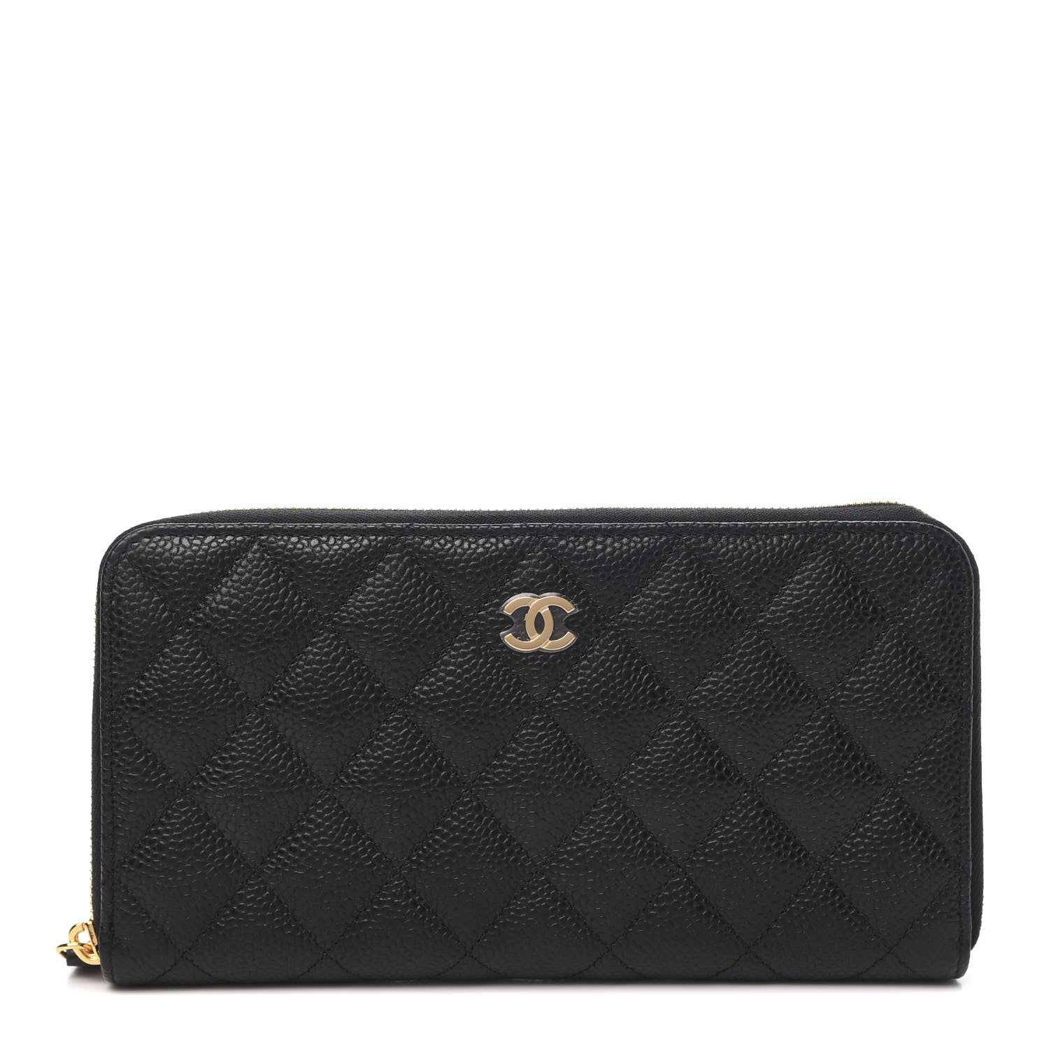 Chanel Caviar Quilted Large Gusset Zip Around Wallet Black 1 of 9