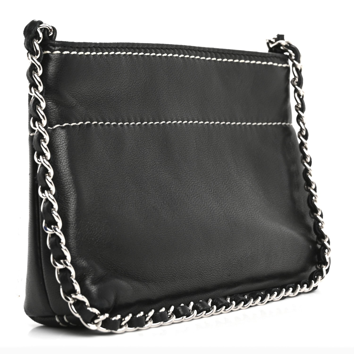Chanel Lambskin Lax Pochette Black 3 of 12