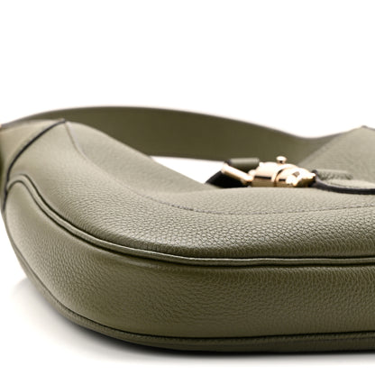 Gucci Sea Calfskin Web Medium Jackie 1961 Hobo Dark Green 9 of 10