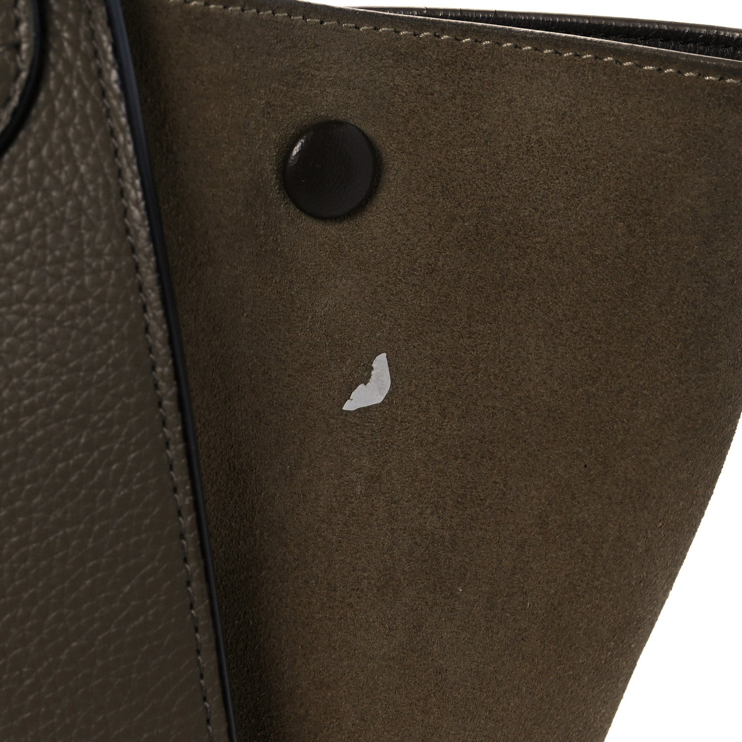 Celine Drummed Calfskin Suede Medium Trapeze Souris 10 of 26