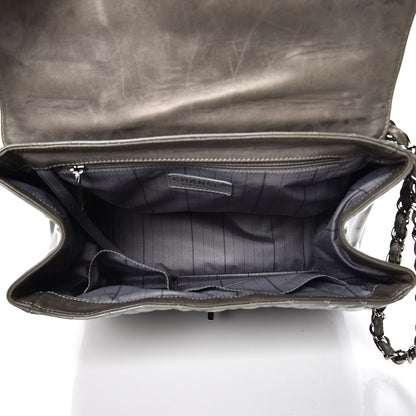Chanel Glazed Calfskin Mademoiselle Lock Kelly Flap Bag Grey 6 of 16