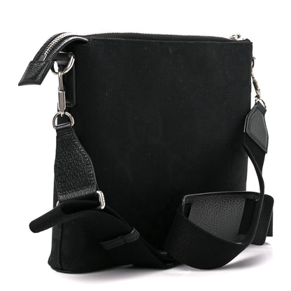Gucci Monogram Jumbo GG Textured Dollar Calfskin Wristlet Messenger Bag Black 3 of 10