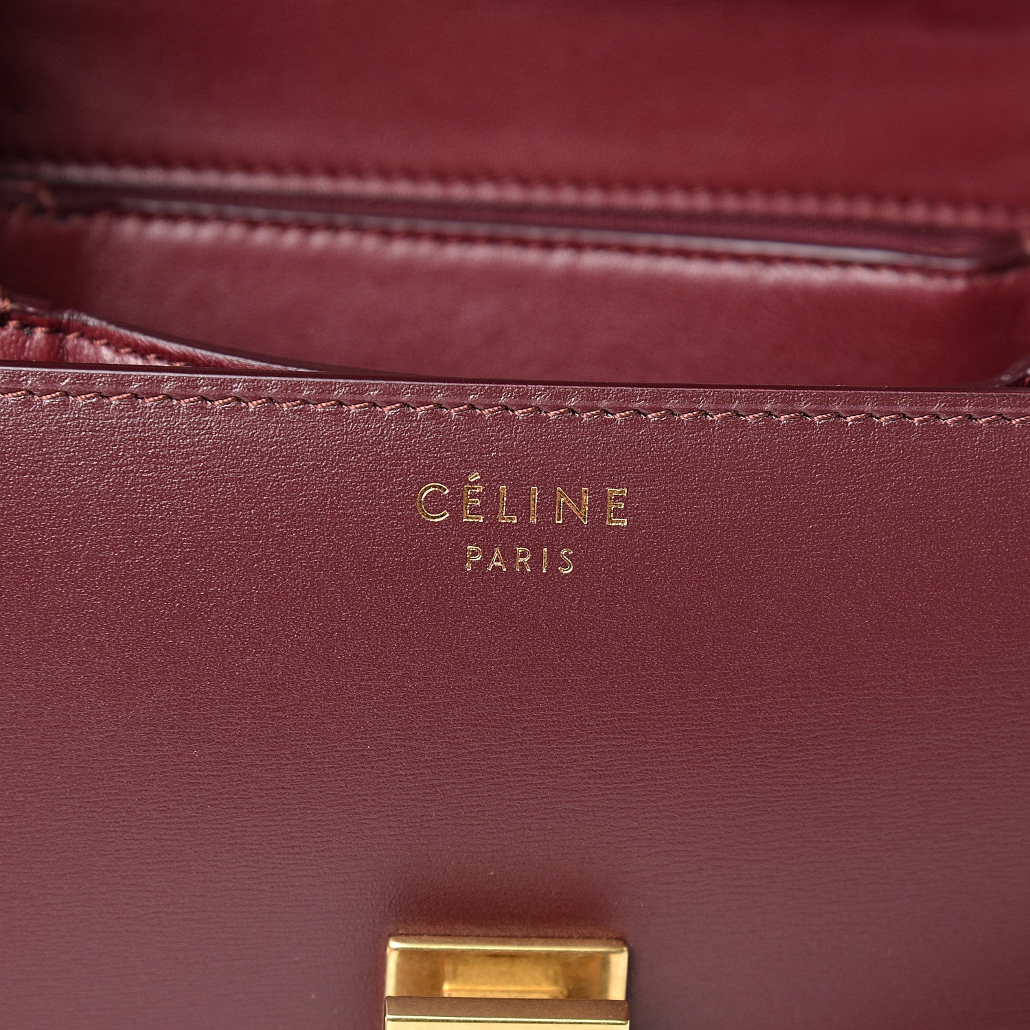 Celine Box Calfskin Small Classic Box Flap Bag Burgundy 5 of 9