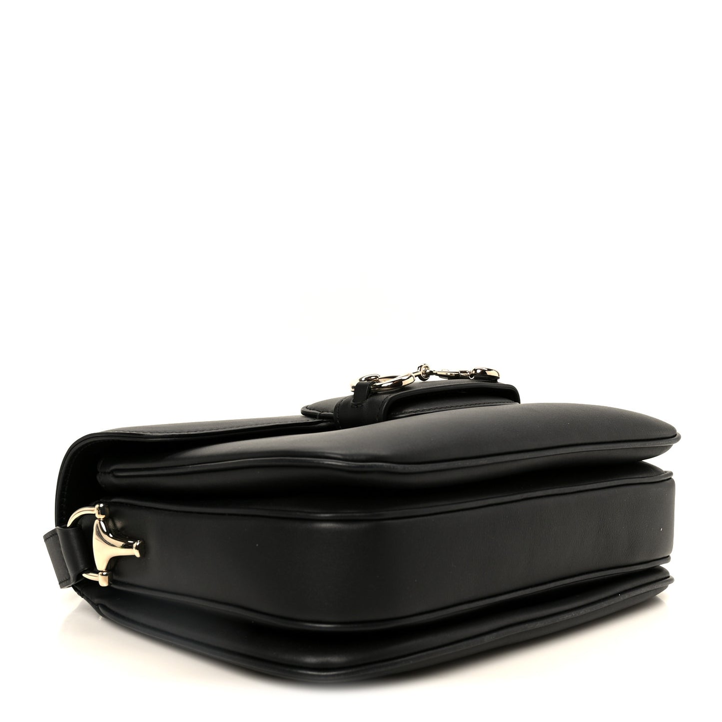 Arabella Calfskin Horsebit 1955 Soft Small Shoulder Bag Black