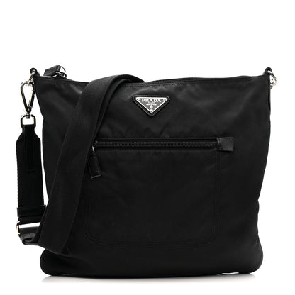Prada Nylon Flat Messenger Bag Black 1 of 11