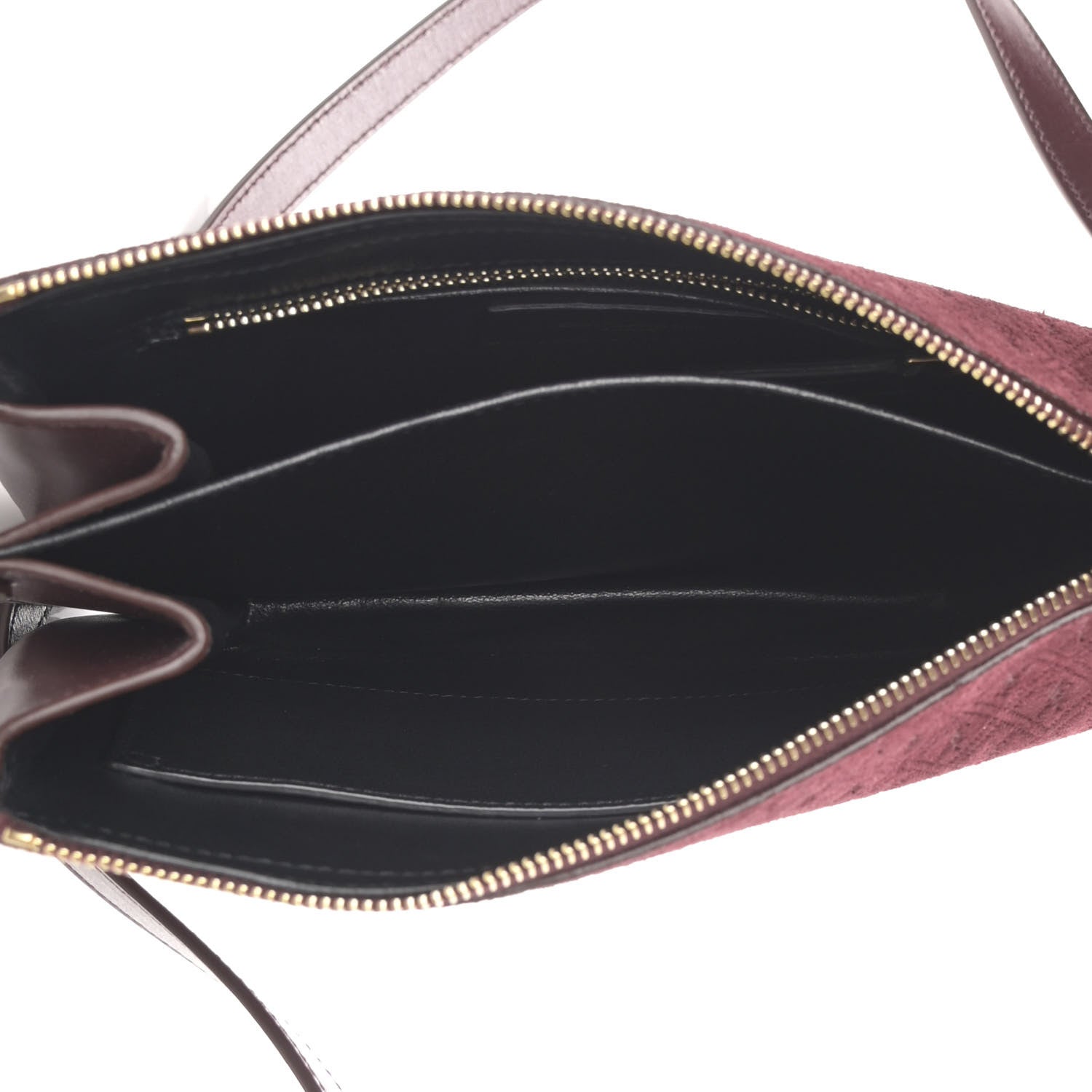 Saint Laurent Suede All-Over Monogram Crossbody Burgundy 5 of 10