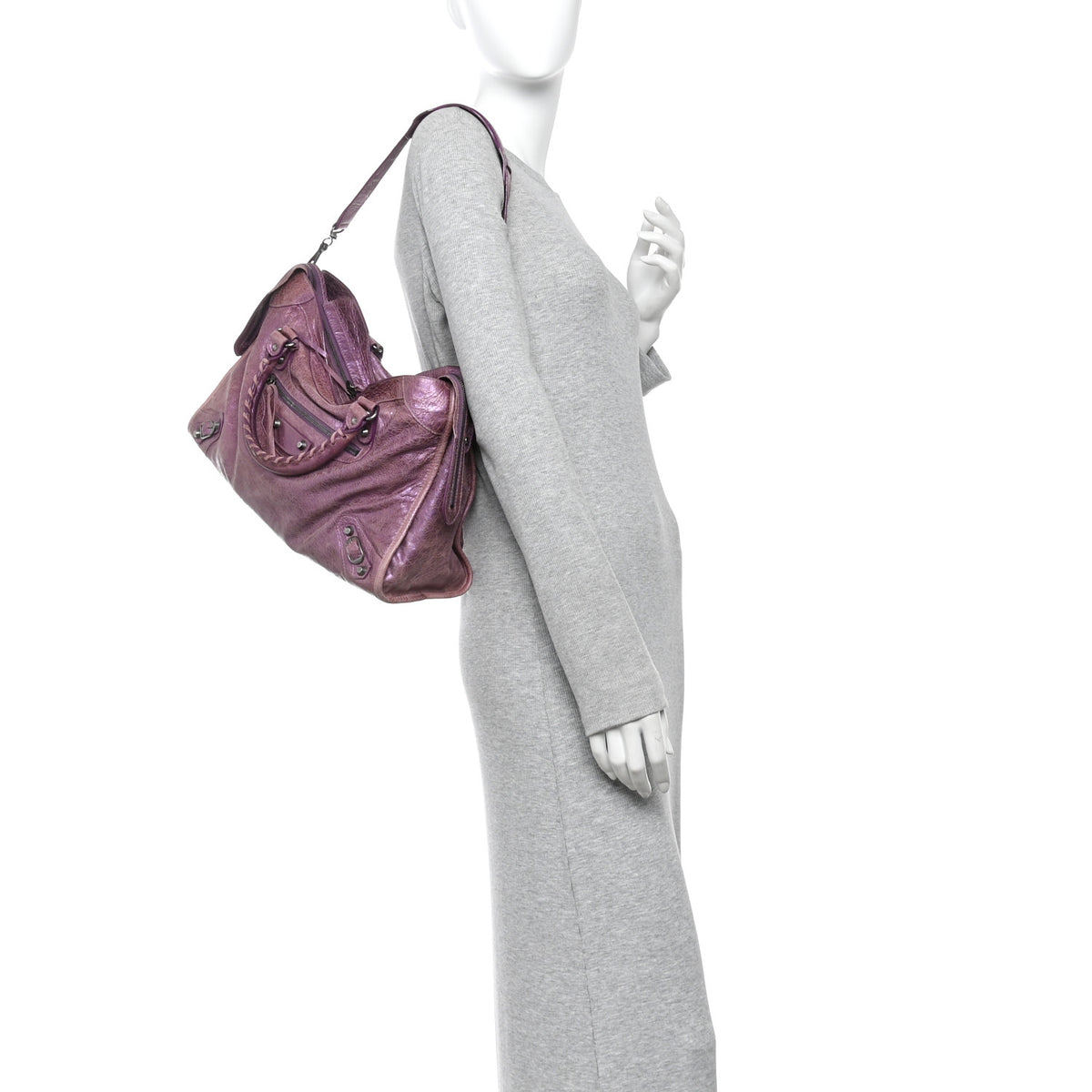 Balenciaga Agneau Classic Hardware City Metallic Purple 2 of 13