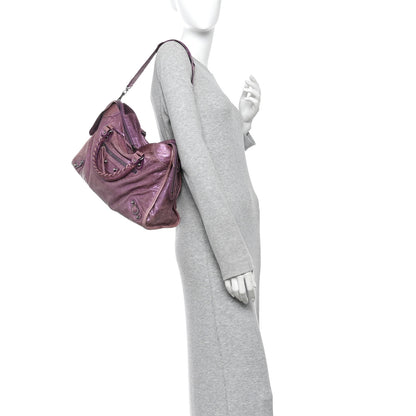 Balenciaga Agneau Classic Hardware City Metallic Purple 2 of 13