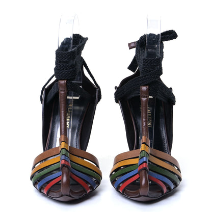 Saint Laurent Calfskin Majorelle 105 Lace Up Convertible Pumps 35 Multicolor 5 of 12