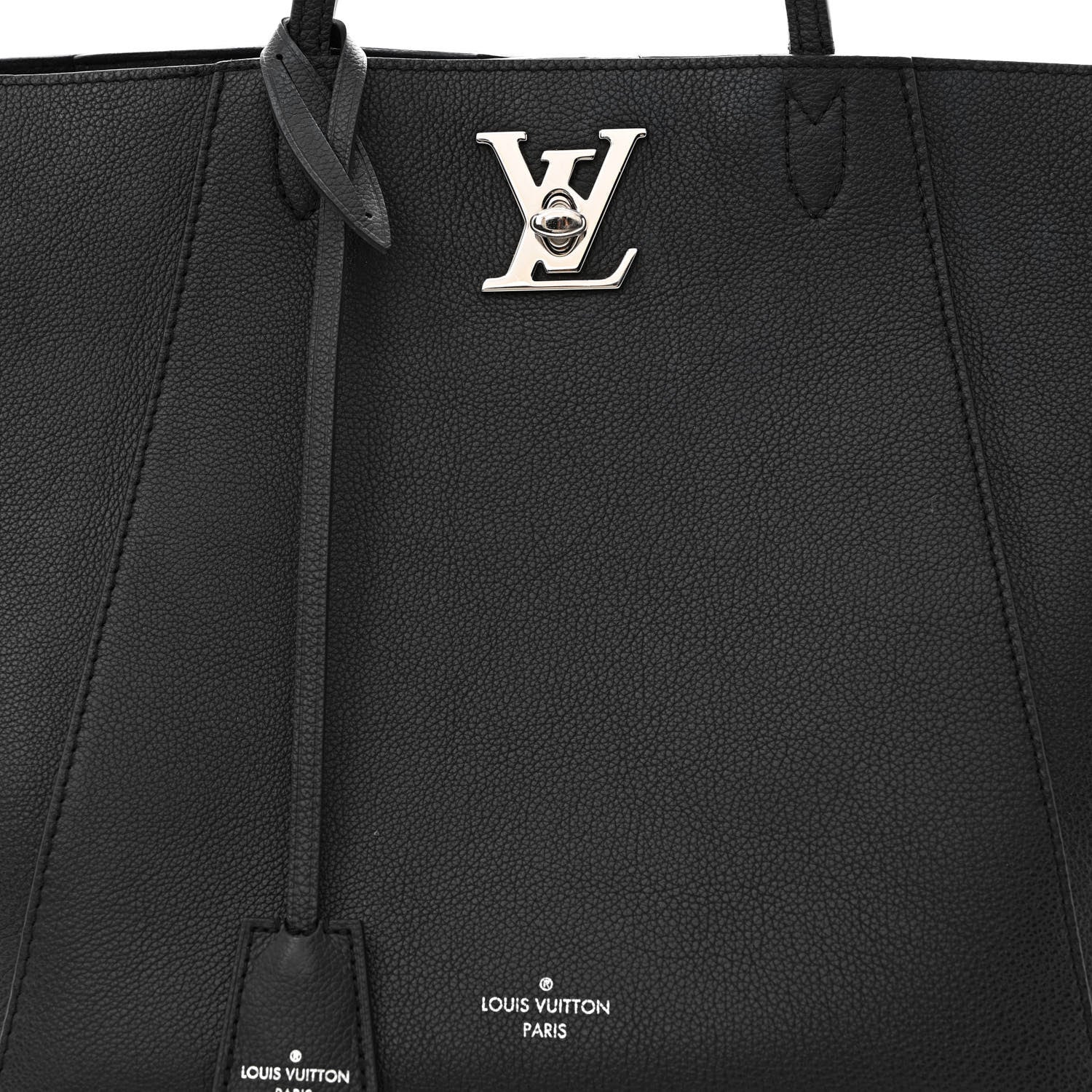 Louis Vuitton Calfskin Lockme Cabas Black 8 of 15