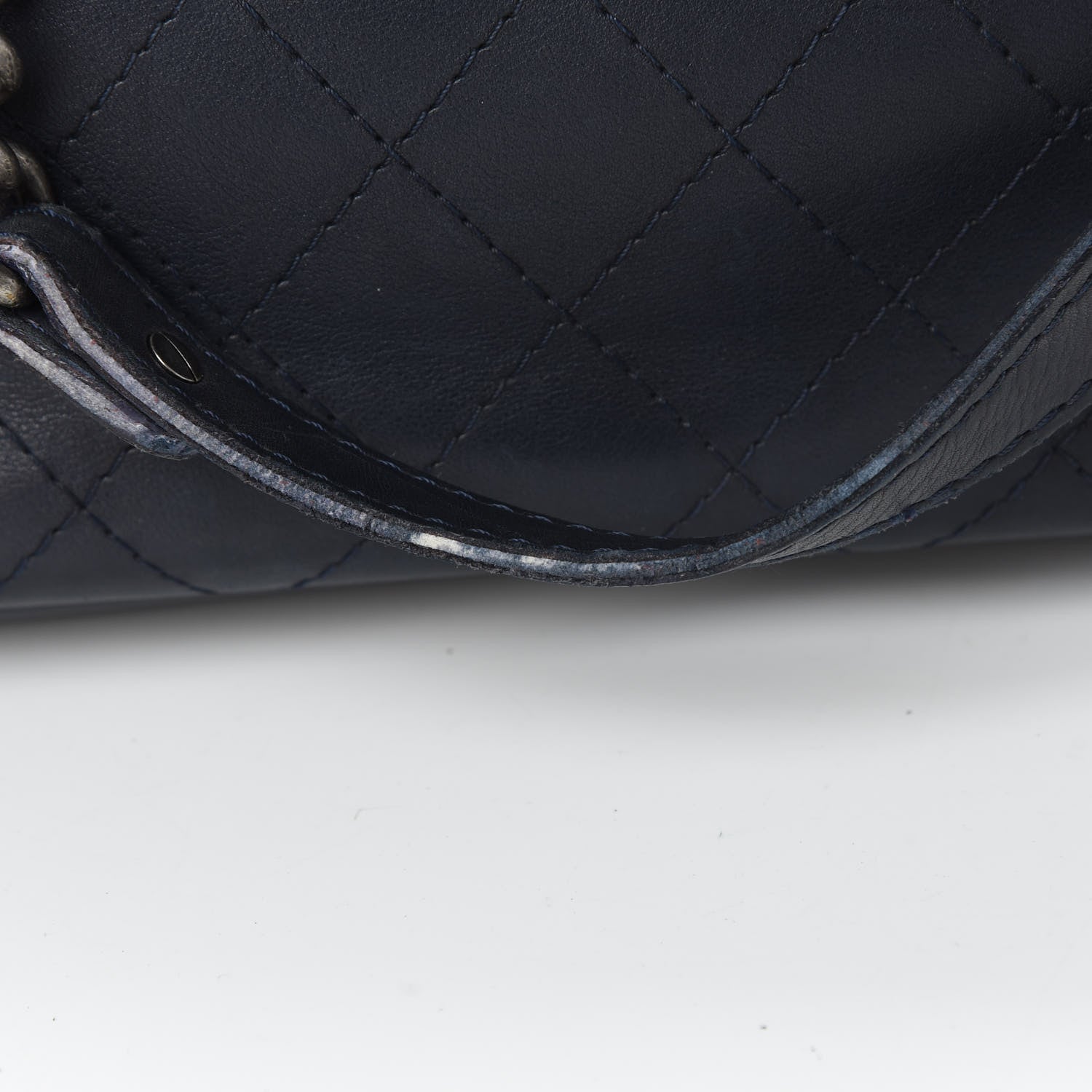 Chanel Calfskin Stitched Shopping Tote Blue 20 of 24
