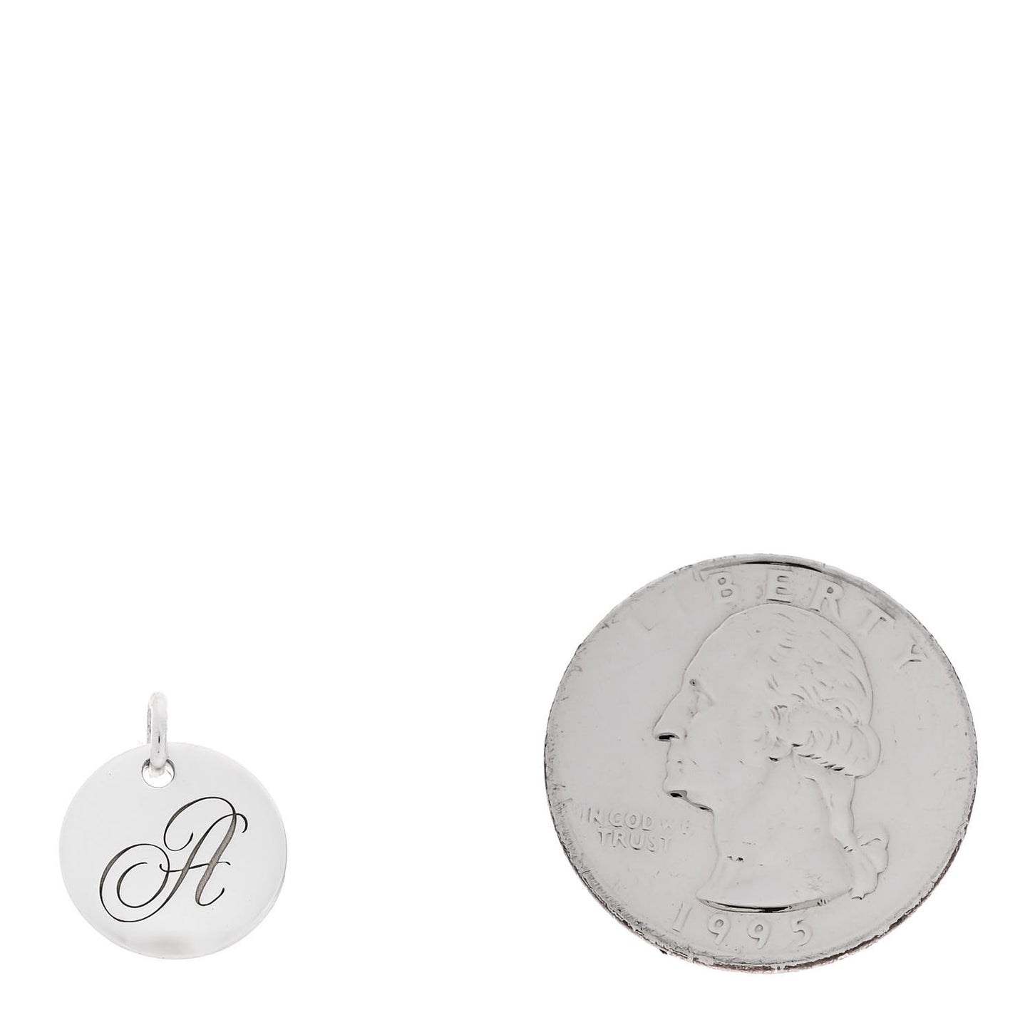 Sterling Silver Letter A Disc Charm
