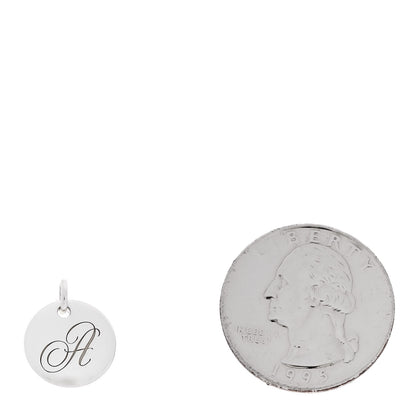 Tiffany Sterling Silver Letter A Disc Charm 2 of 4